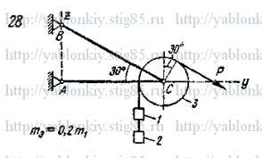 Схема варианта 28, задание Д16 из сборника Яблонского 1985 года